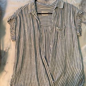 Blue and white AE stripped button down